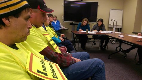 People living near the Shirley Wind Farm in southern Brown County attend a meeting of the Board of Health on January 12, 2016. (Photo by Jeff Flynt/Midwest Communications).