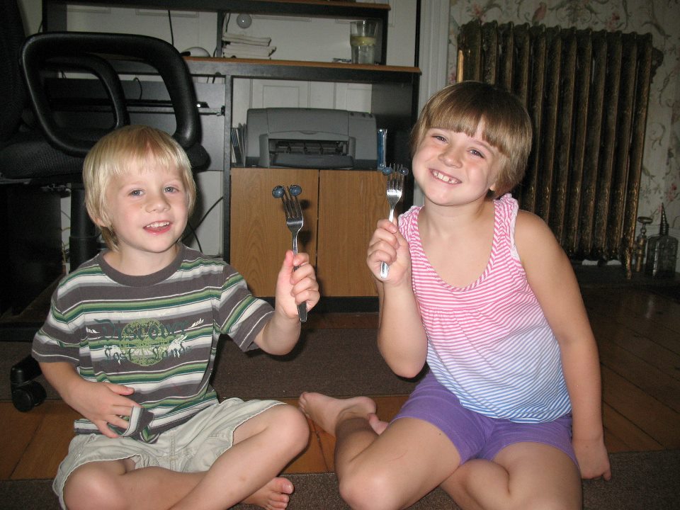 ROSEMARY AND RAGNAR WITH FORKS