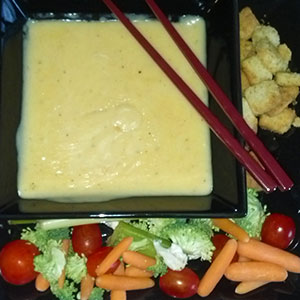 Cheese Beer Dip and vegetable platter