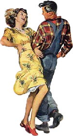 Old-time couple dancing
