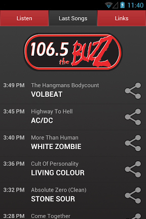 Android Playlist Screenshot