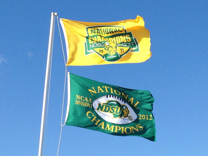 of bison fans tailgating before the fcs national title game saturday