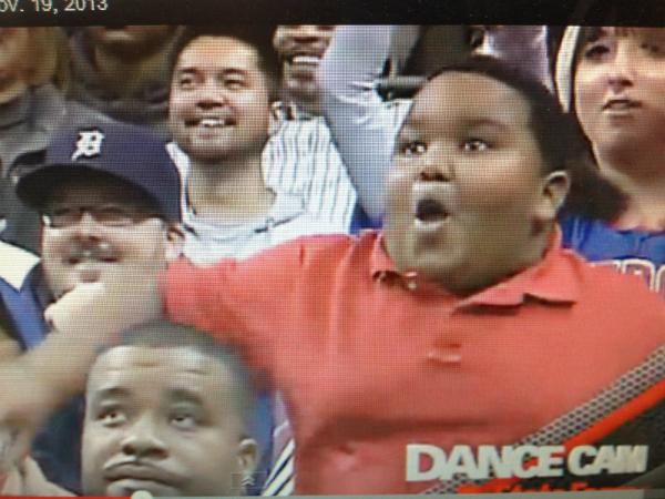 A Cameraman at a recent Detroit Pistons game, started a dance off ...