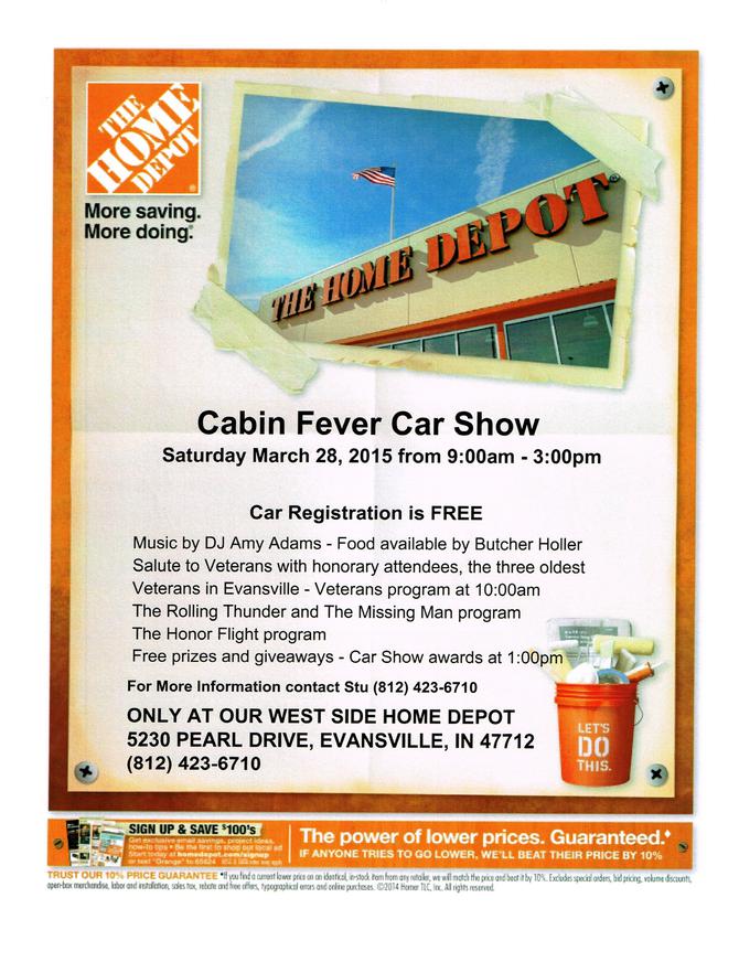 Cabin Fever Car Show This Saturday At West Home Depot In