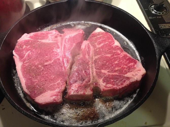 Let The Steaks Cook Untouched Do Not Move Them Around